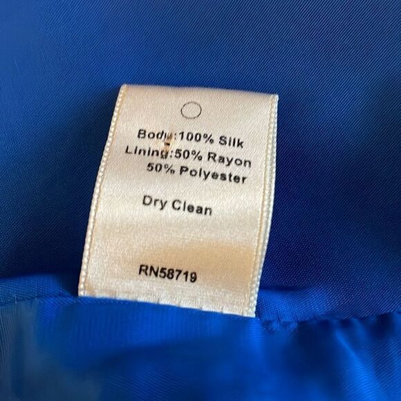 TRUTH AND PRIDE Electric Blue Silk Jacket S - Picture 9 of 9